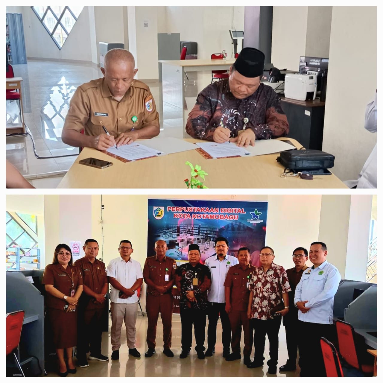 Dinas Kearsipan dan Perpustakaan Kotamobagu Teken MoU dengan IAI Kotamobagu