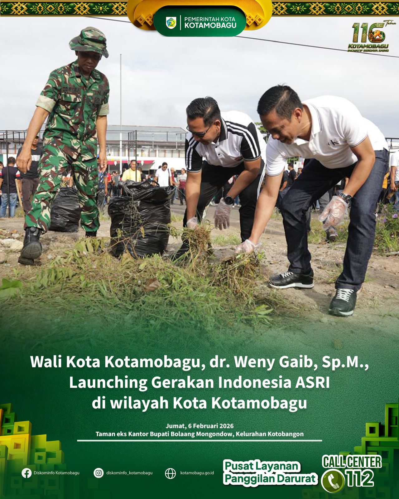 Wali Kota Kotamobagu Launching Gerakan Indonesia ASRI di Kotamobagu