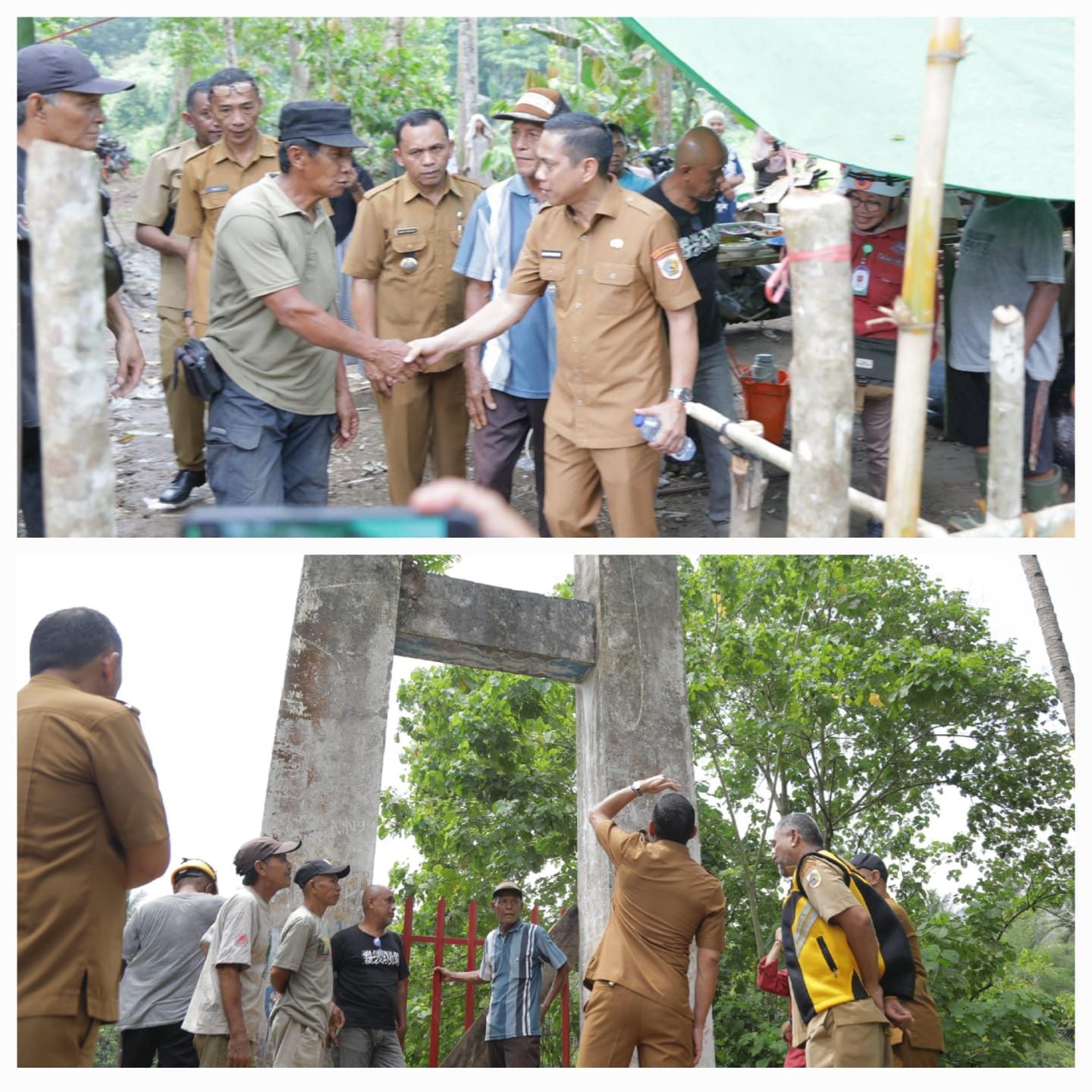 Wali Kota Kotamobagu, dr. Wenny Gaib, Sp.M., Tinjau Langsung Lokasi Ambruknya Jembatan Gantung Monsi