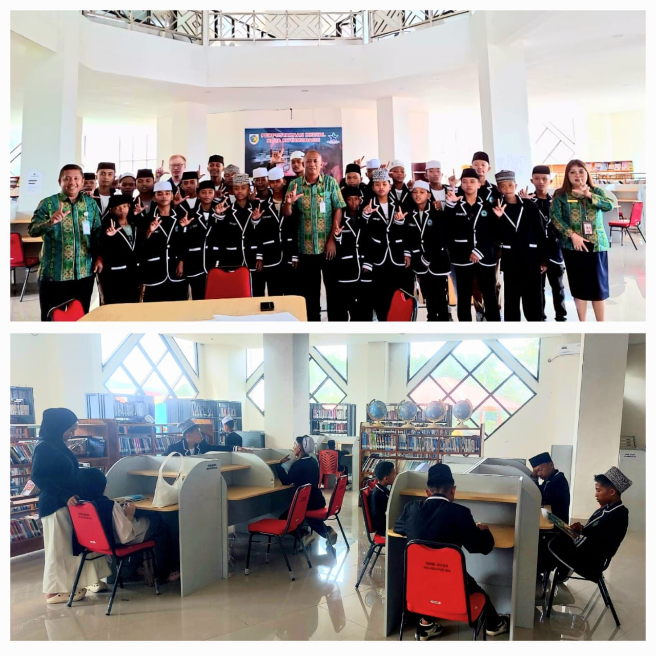 Siswa Pesantren Alhidayah, Bolaang Mongondow Selatan Kunjungi Perpustakaan Daerah Kotamobagu, Dapat Edukasi Pemanfaatan Komputer dan Layanan E-Book
