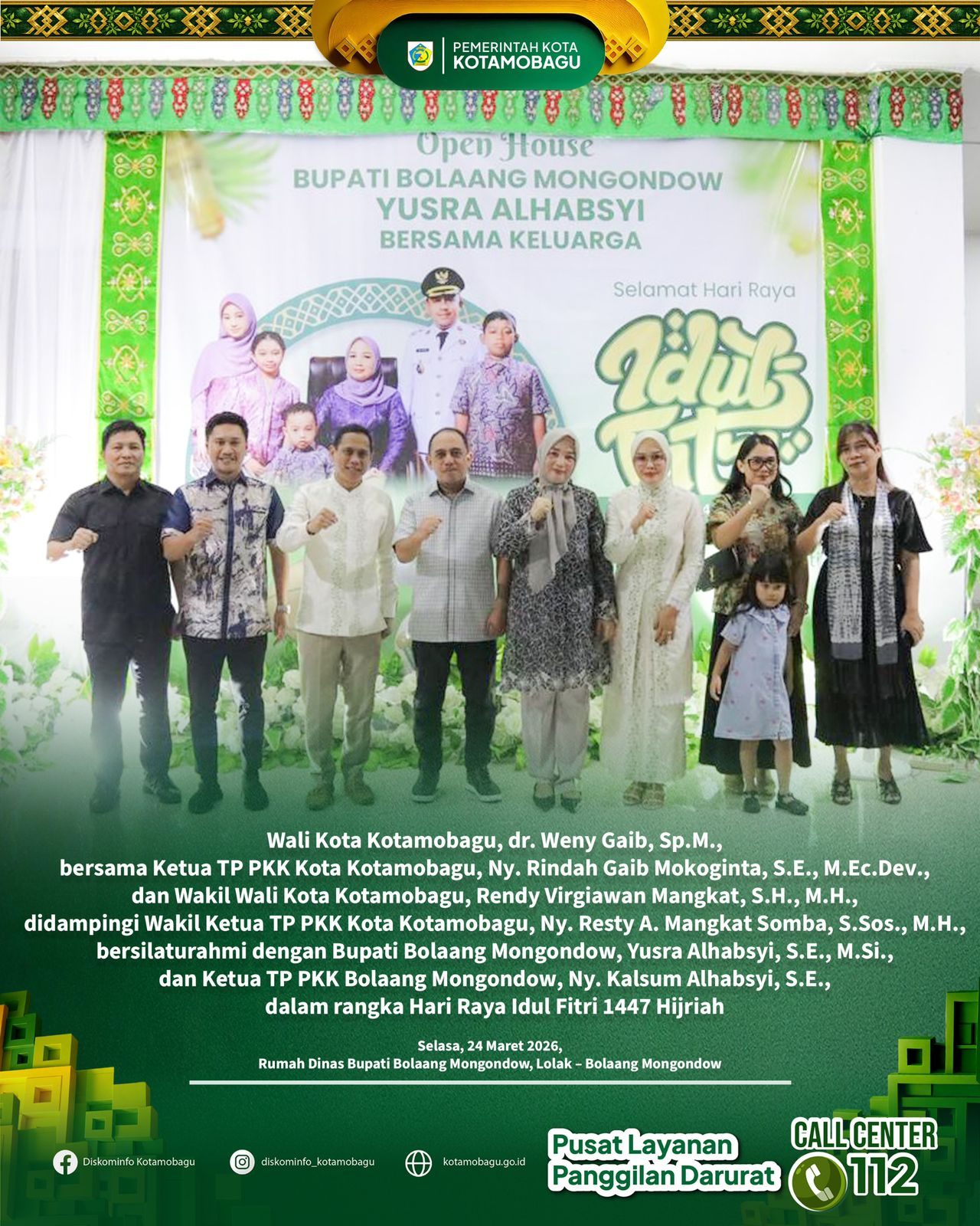 Wali Kota Kotamobagu Bersama Jajaran Bersilaturahmi dengan Bupati Bolaang Mongondow dalam Momentum Idul Fitri 1447 Hijriah