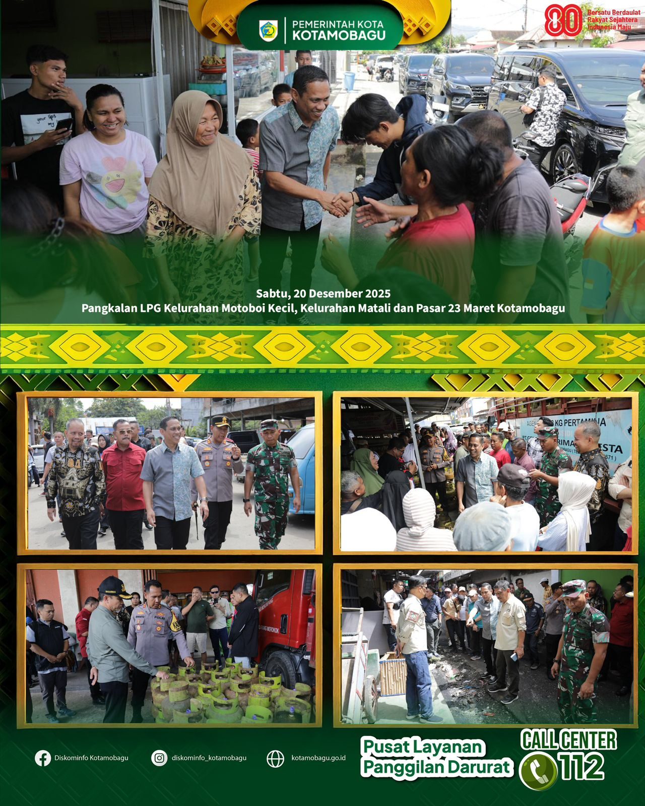 Wali Kota Kotamobagu Pantau Ketersediaan LPG dan Harga Bahan Pokok Jelang Natal dan Tahun Baru